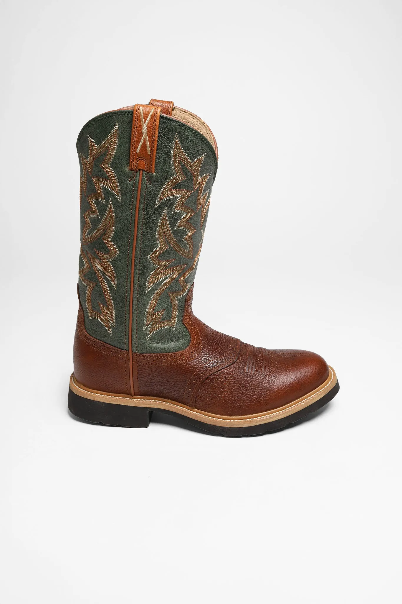 1753 COWBOY WORK Herren Braun Grün Westernreitstiefel