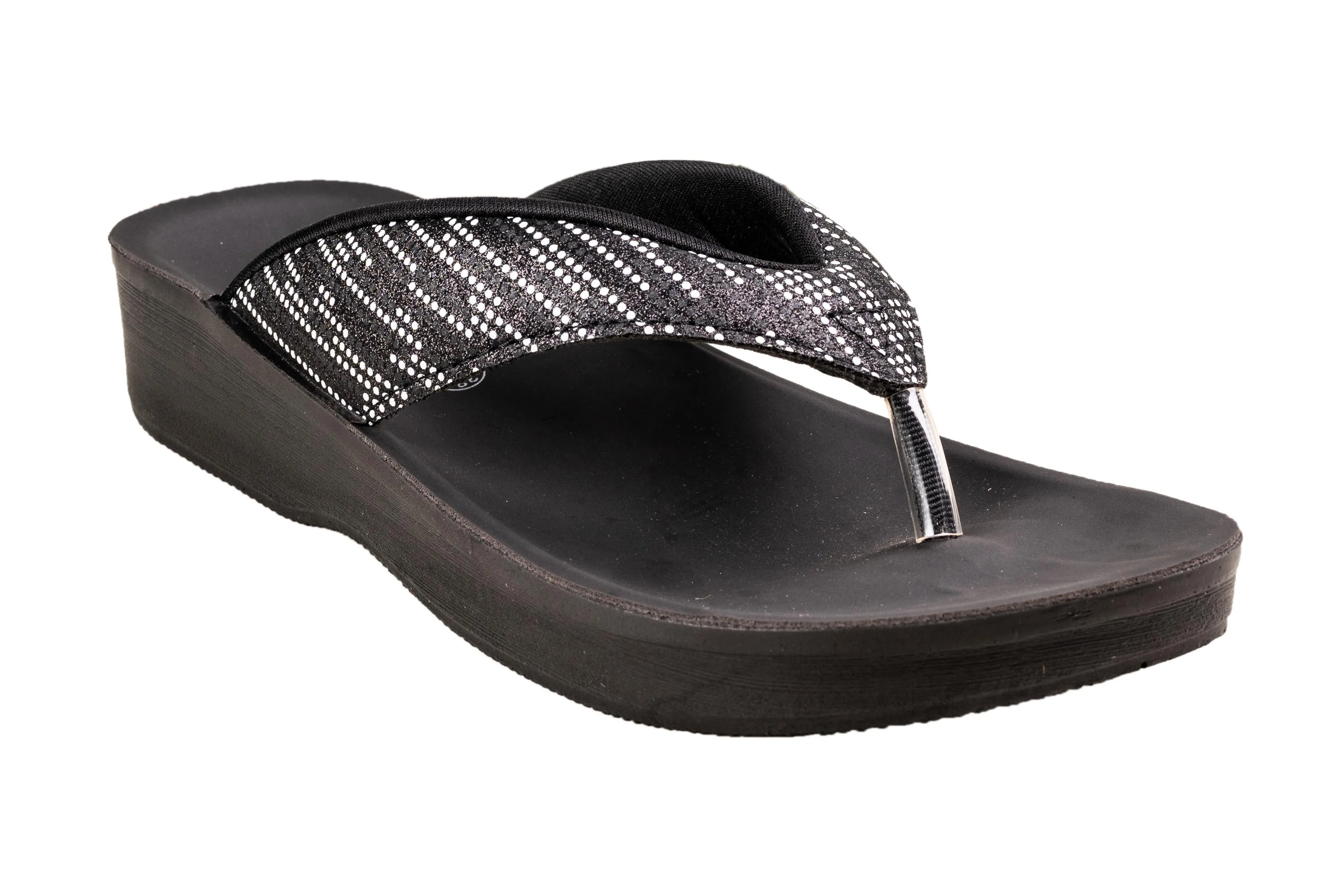 Aerowalk Ladies Black Chappal PU