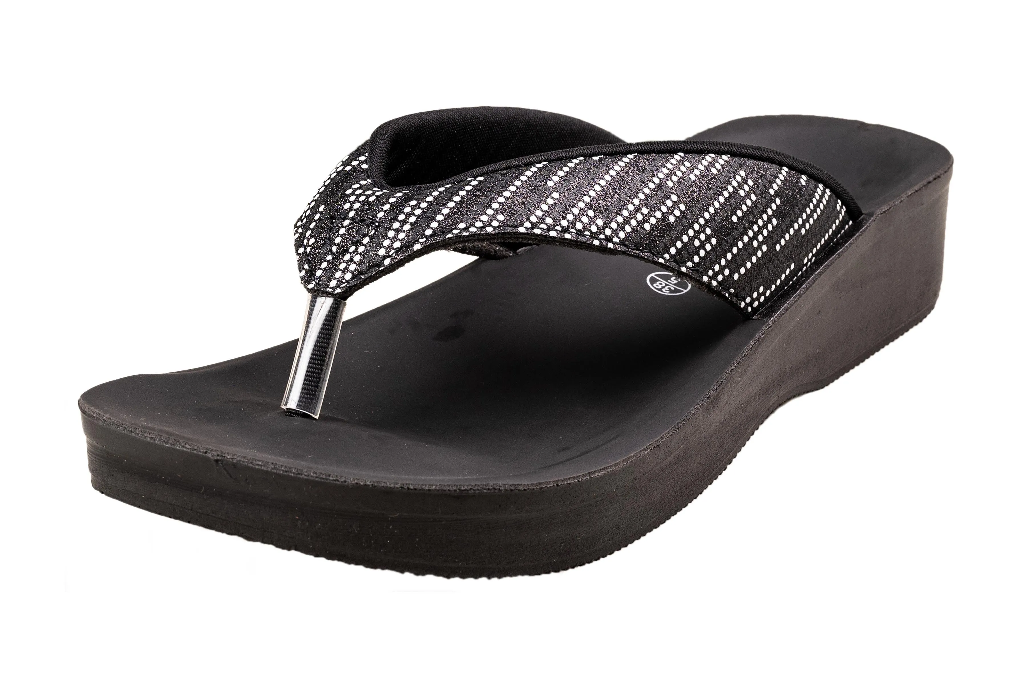 Aerowalk Ladies Black Chappal PU