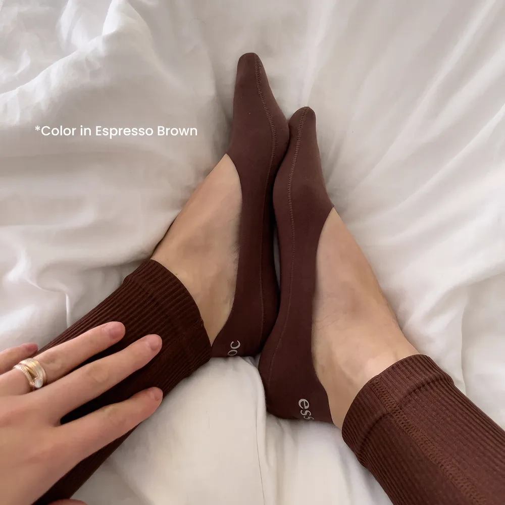 Almond Beige Cotton No Show Socks 10-Pack