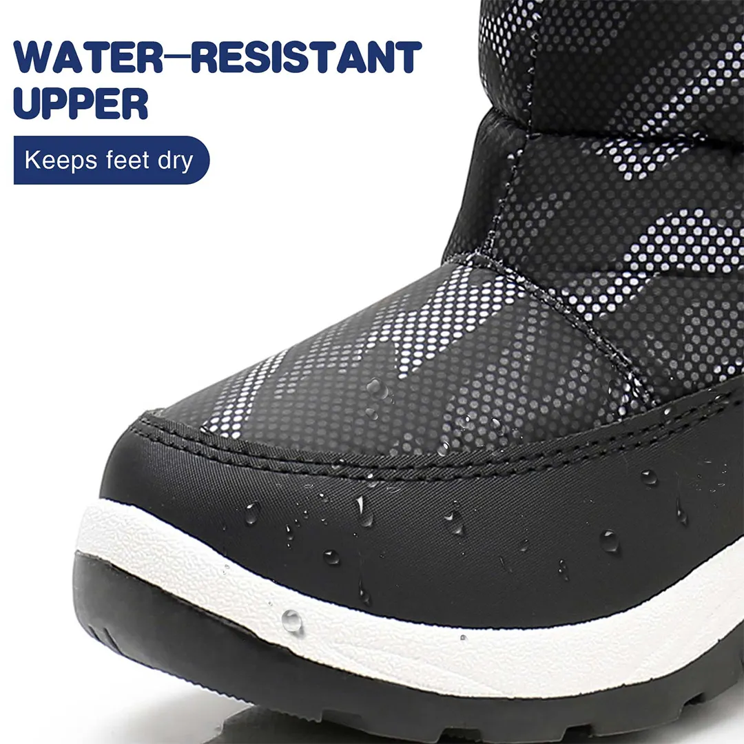 Apakowa Kids Boys Cold Weather Water Resistant Winter Snow Boots (Toddler/Little Kid/Big Kid)-FXJNKZK-H8326-black