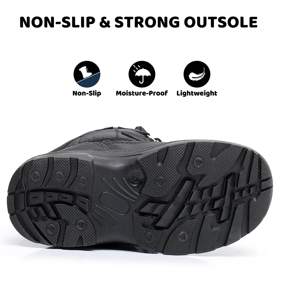 Apakowa Kids Boys Cold Weather Water Resistant Winter Snow Boots (Toddler/Little Kid/Big Kid)-FXJNKZK-H8326-black