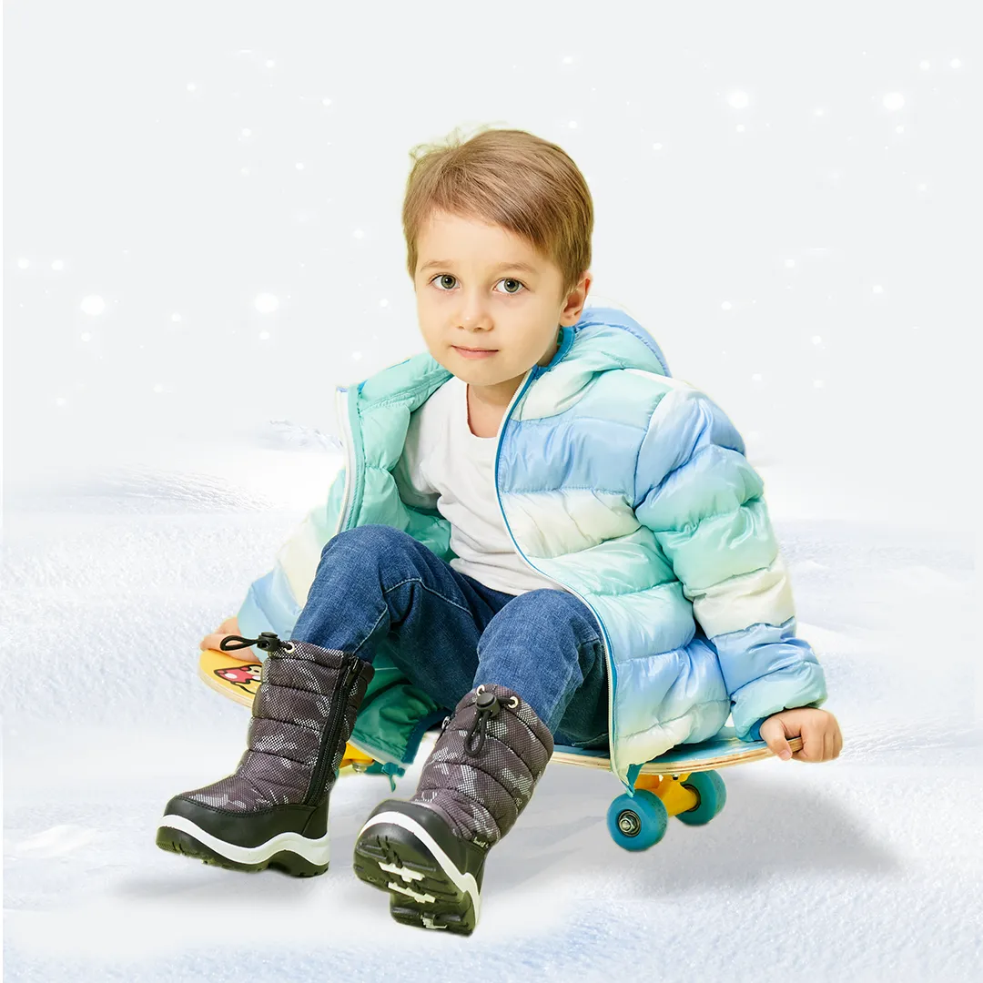 Apakowa Kids Boys Cold Weather Water Resistant Winter Snow Boots (Toddler/Little Kid/Big Kid)-FXJNKZK-H8326-black