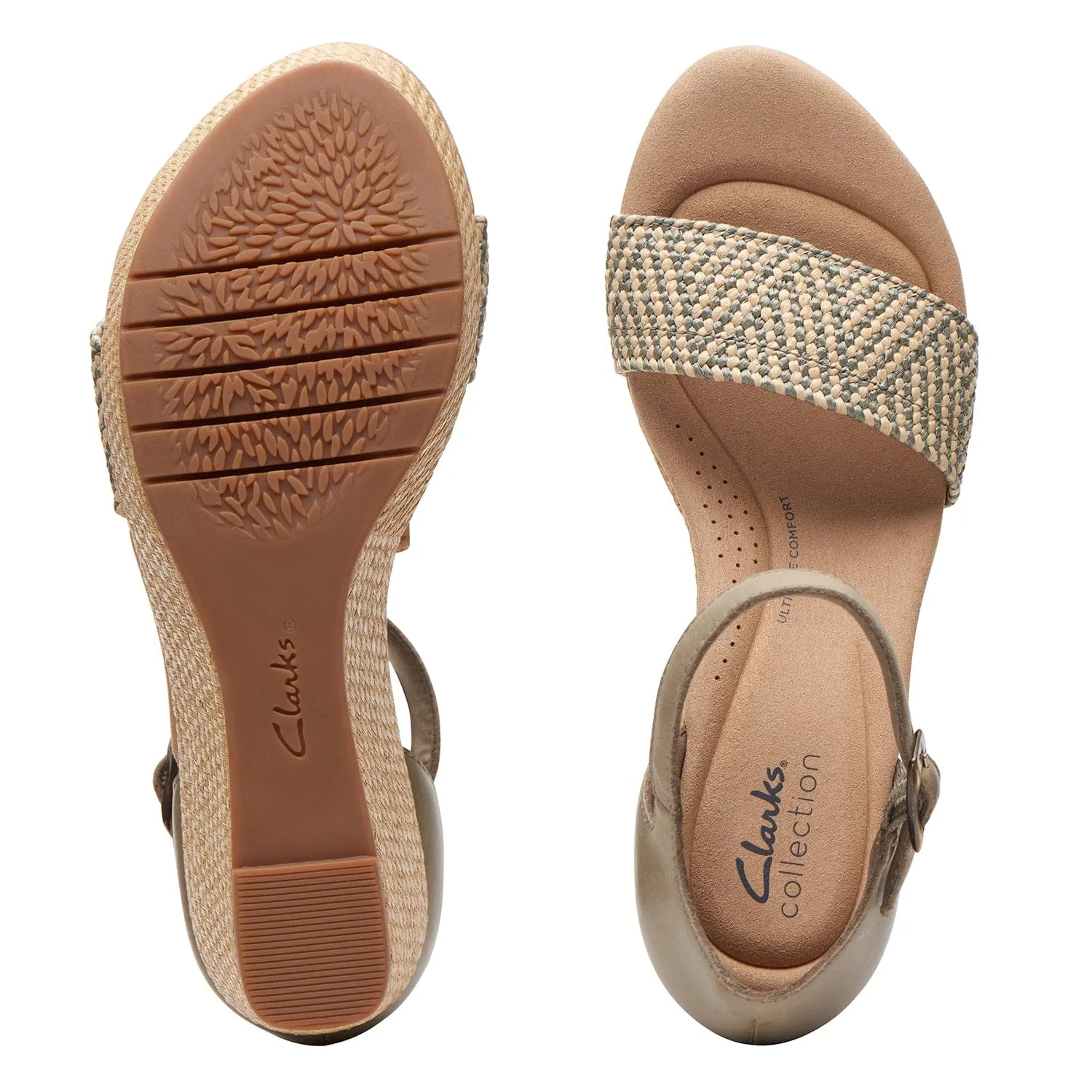 Clarks Rose Ease Sandals (Wide Fit)