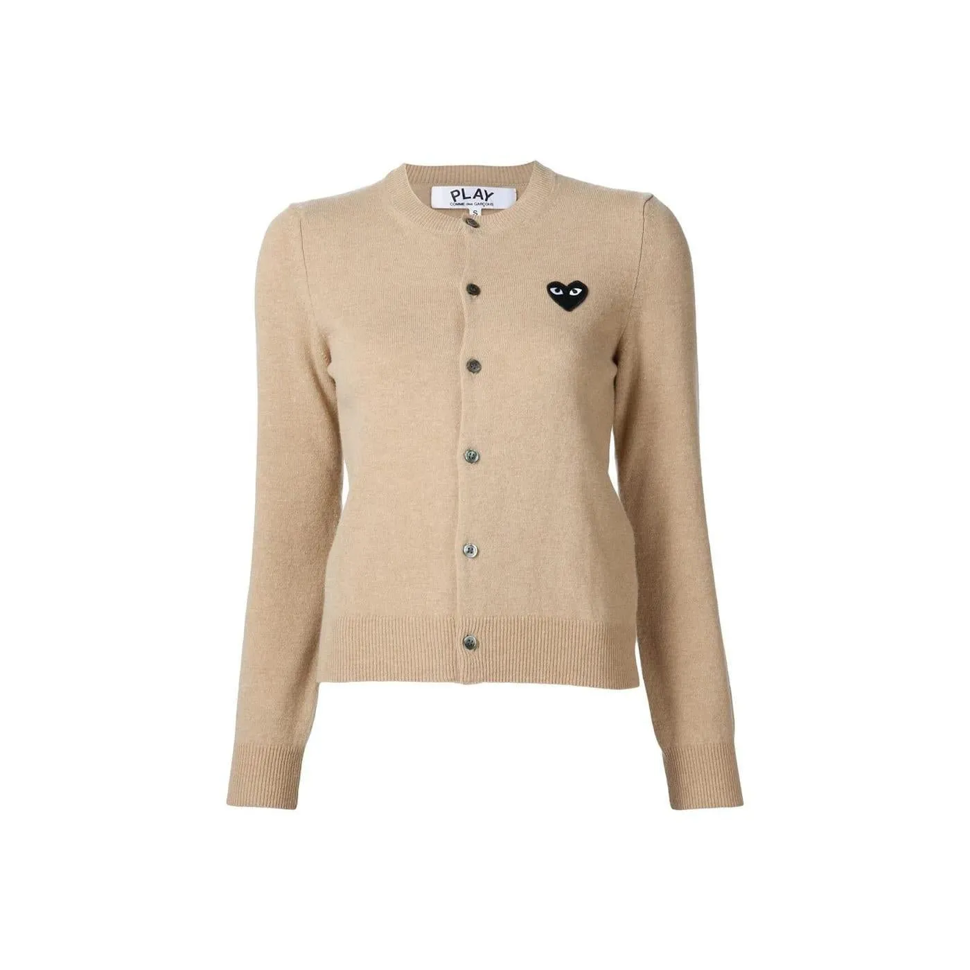 Comme des Garcons PLAY PLAY Red Heart Cardigan Camel