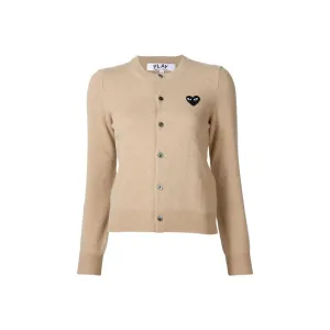 Comme des Garcons PLAY PLAY Red Heart Cardigan Camel