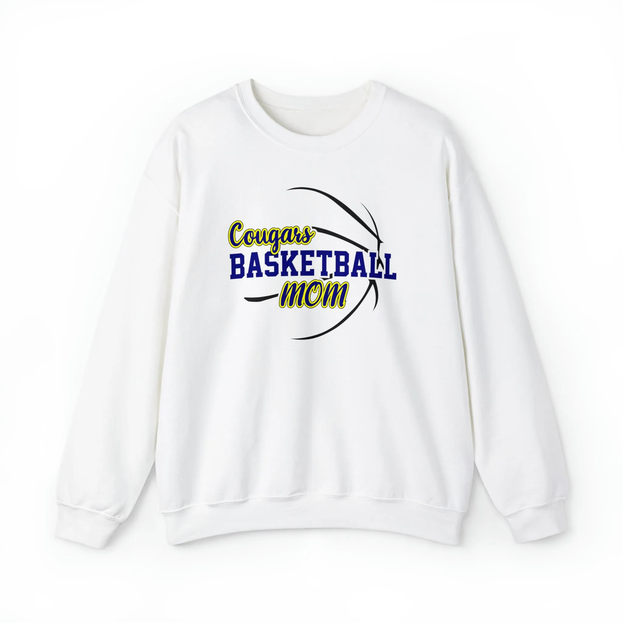 Cougars Basketball Mom Unisex Heavy Blend™ Crewneck Sweatshirt
