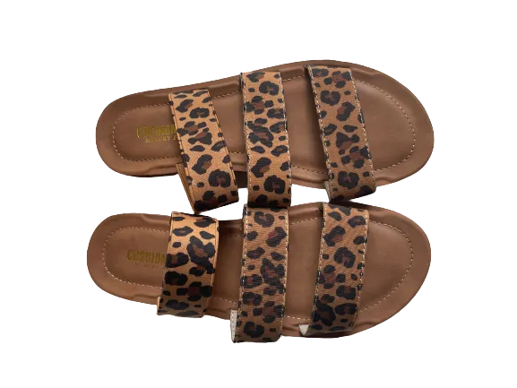 Cushionaire Memory Foam Leopard Sandals