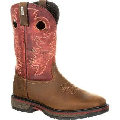 Georgia Men's Carbo Tec 11" Square Toe Waterproof Western Work Boot -Brown- GB00221