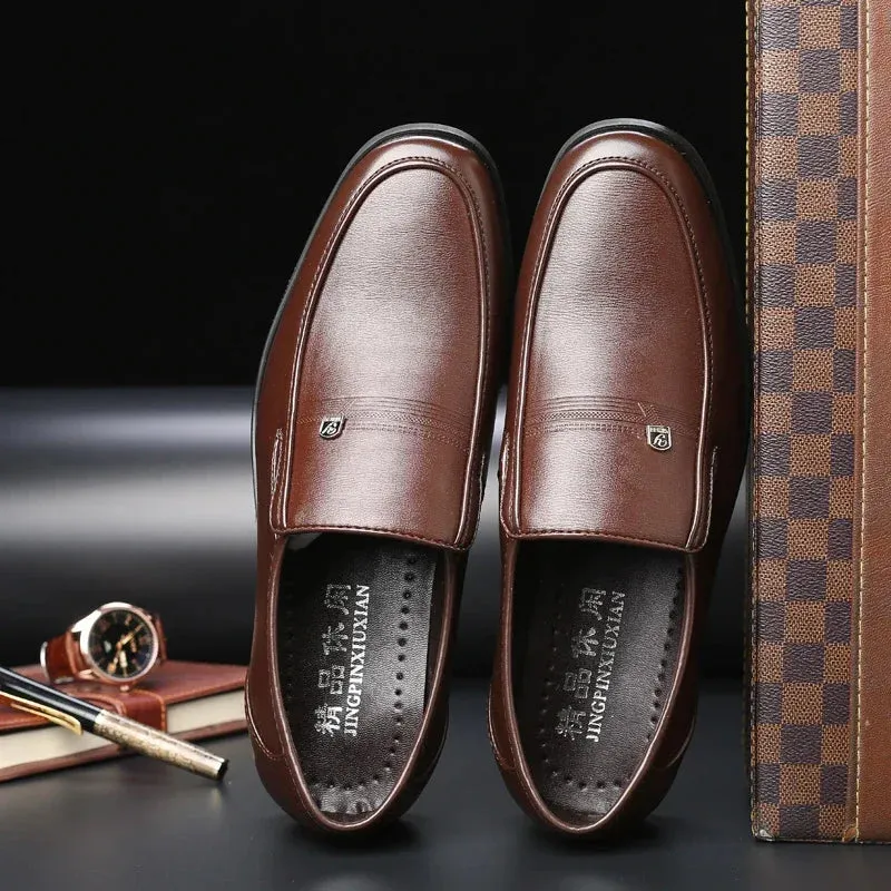 GroßMann Herren Leder Oxford Schuhe in Schwarz