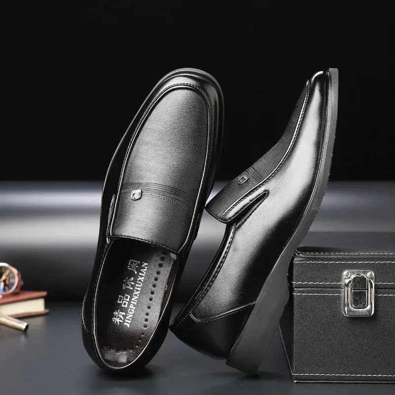 GroßMann Herren Leder Oxford Schuhe in Schwarz