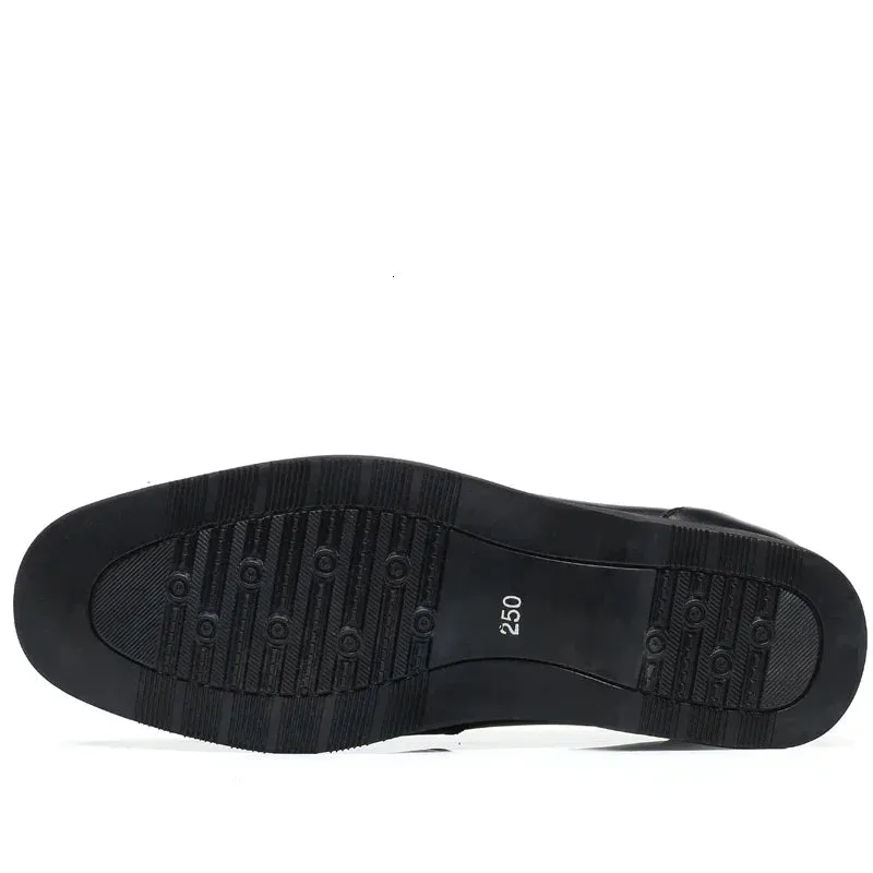 GroßMann Herren Leder Oxford Schuhe in Schwarz