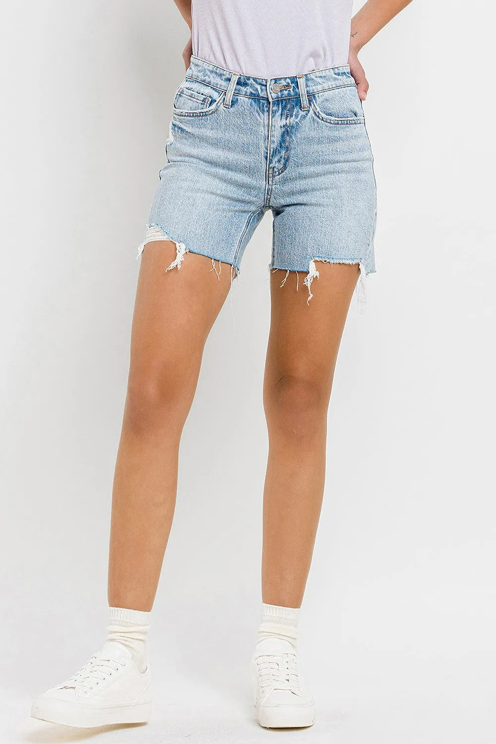 Hazel Blues® |  Vervet by Flying Monkey High Rise Denim Shorts