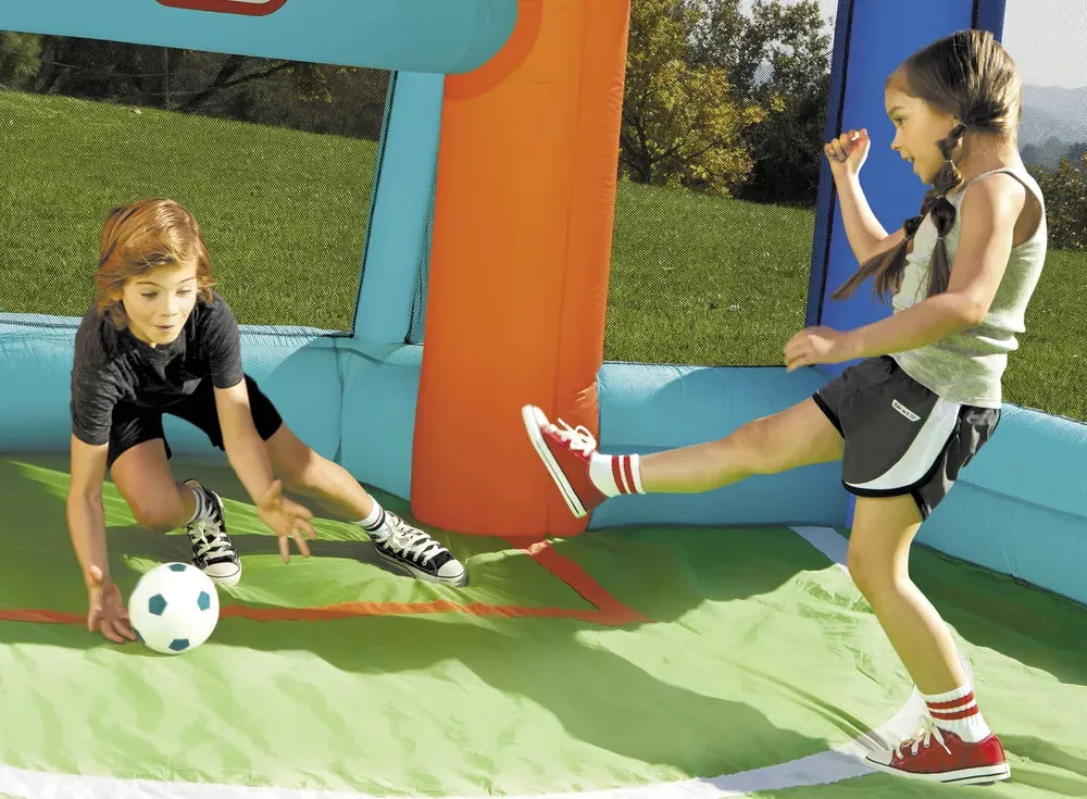 Huge Inflatable Soccer Basketball Bouncer 2-in-1 Backyard Playset