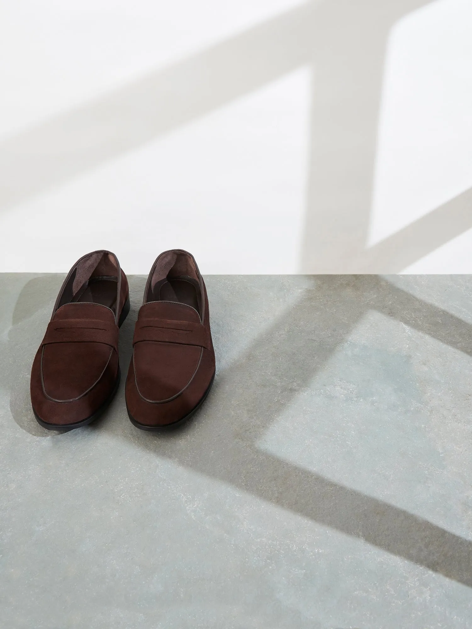 Hugo Brown Suede Loafers For Men