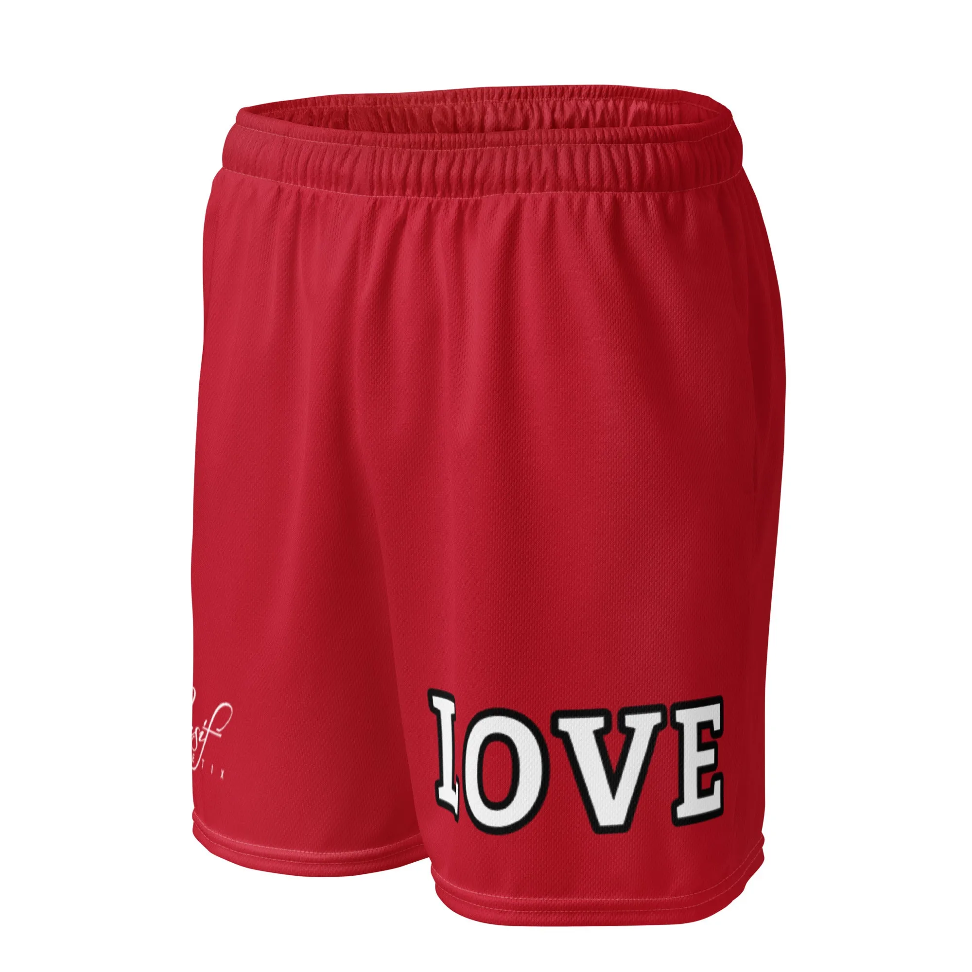 LOVE BY XCLUSIF POETIX RED Unisex mesh shorts