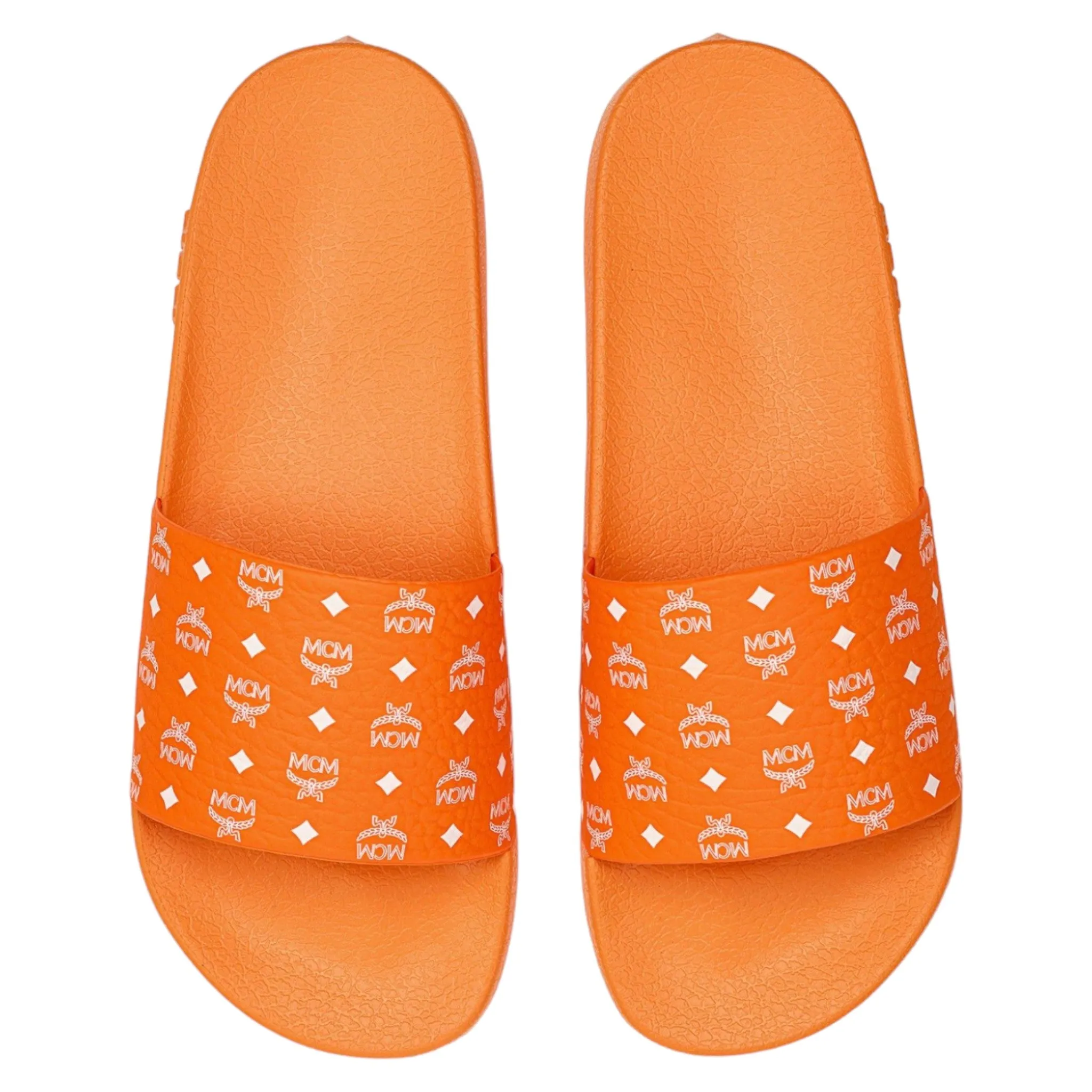 MCM Men's Monogram Print Rubber Slides