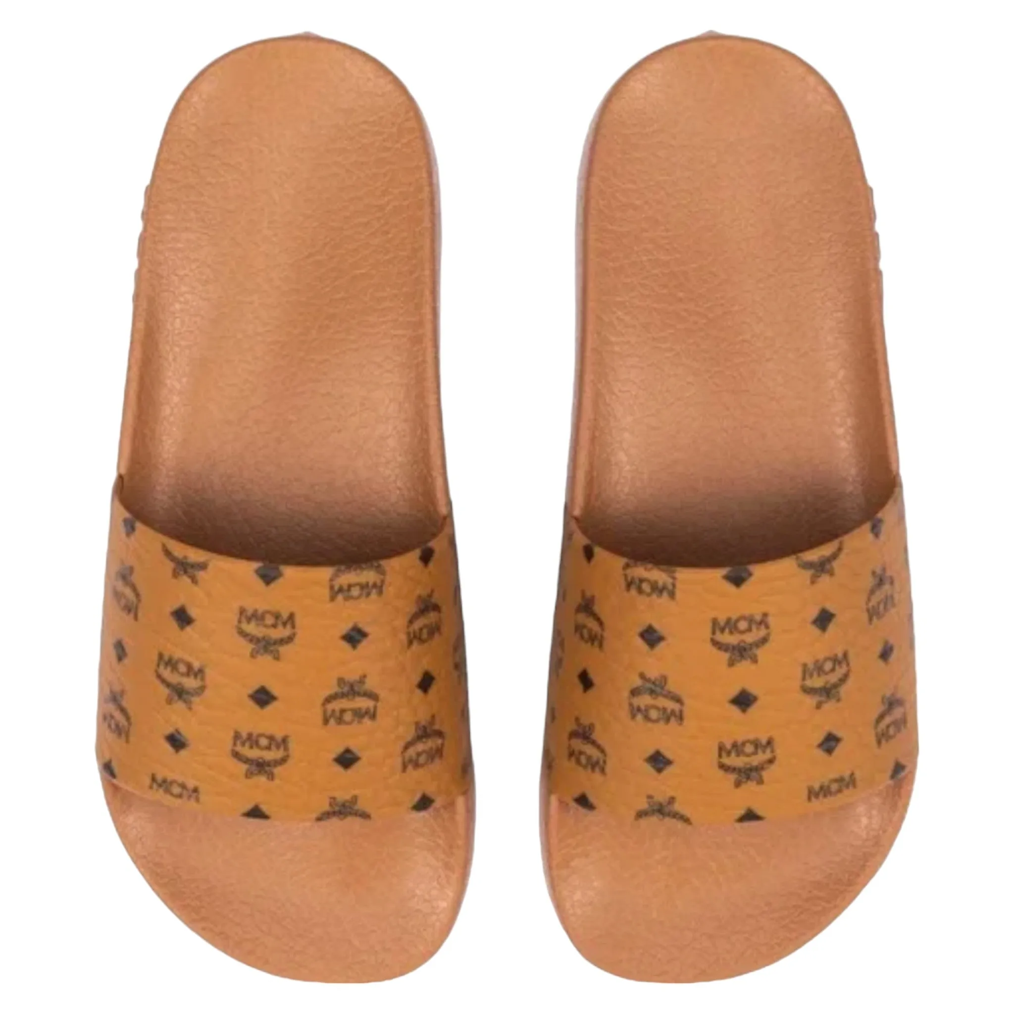 MCM Men's Monogram Print Rubber Slides