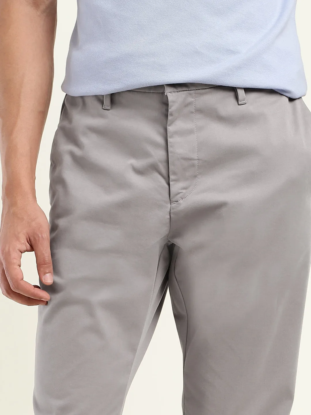 Men's Grey Tapered Chinos