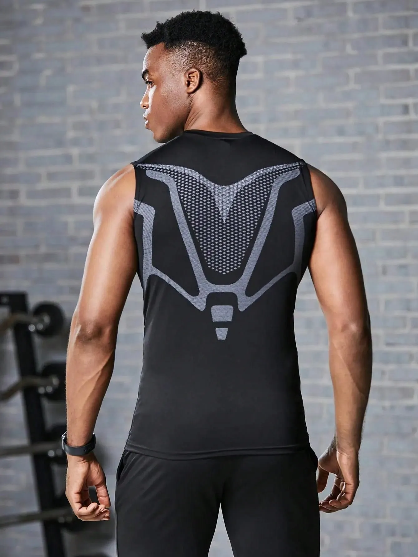 Men's Sports Compression Vest Sleeveless Quick-dry Elastic Basketball Training Clothes Fitness & Running Athletic Baselayer Top