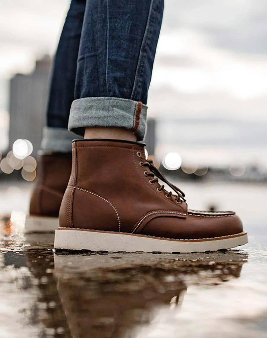 Middle-Cut Retro Tooling Motorcycle Men's Work Boot