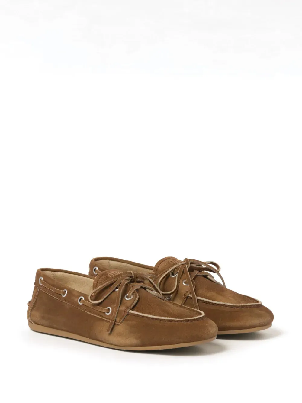 Miu Miu logo-embossed suede loafers