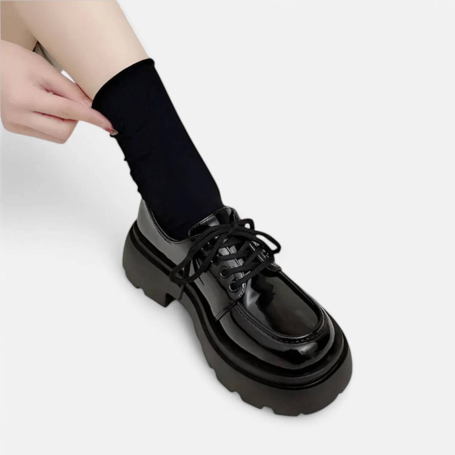 Monacogents | Black Platform Flats Loafers