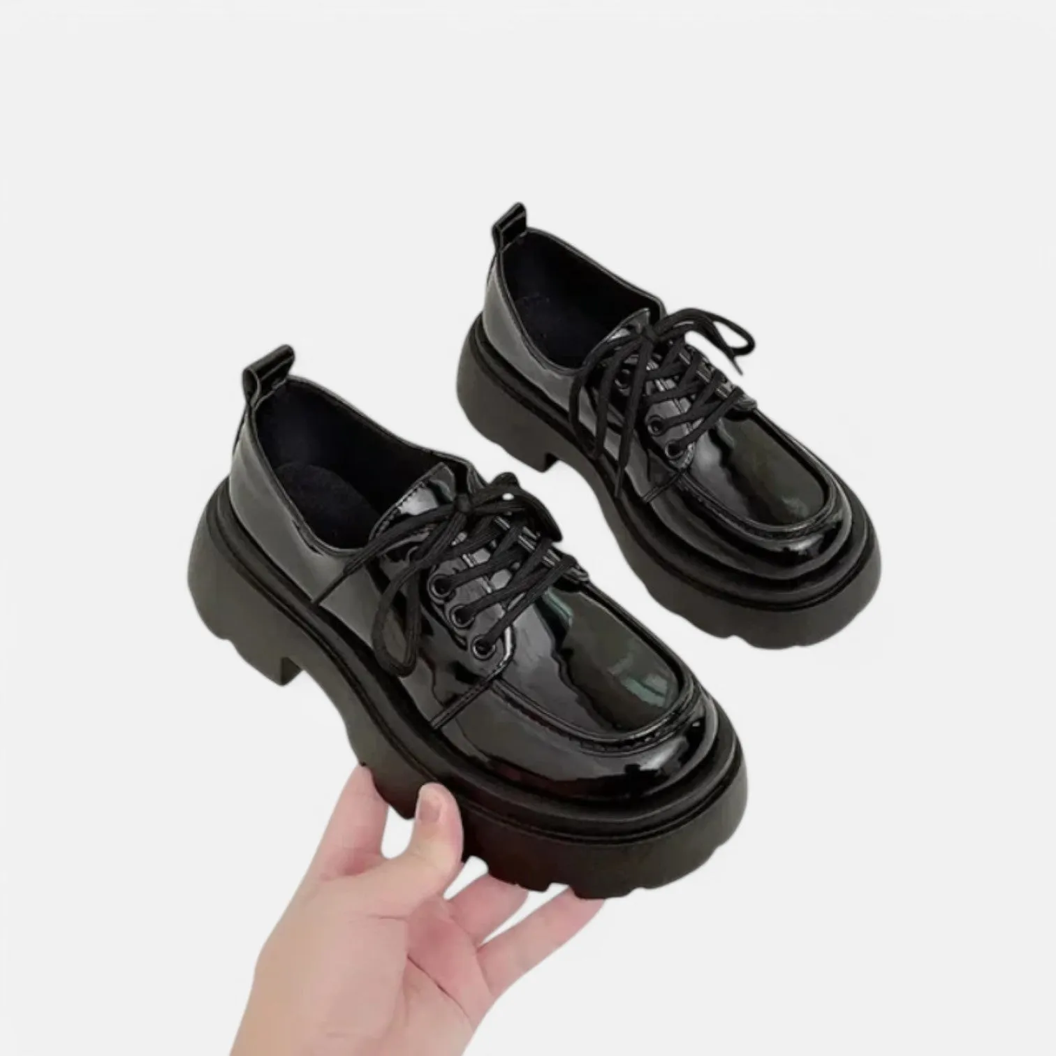 Monacogents | Black Platform Flats Loafers