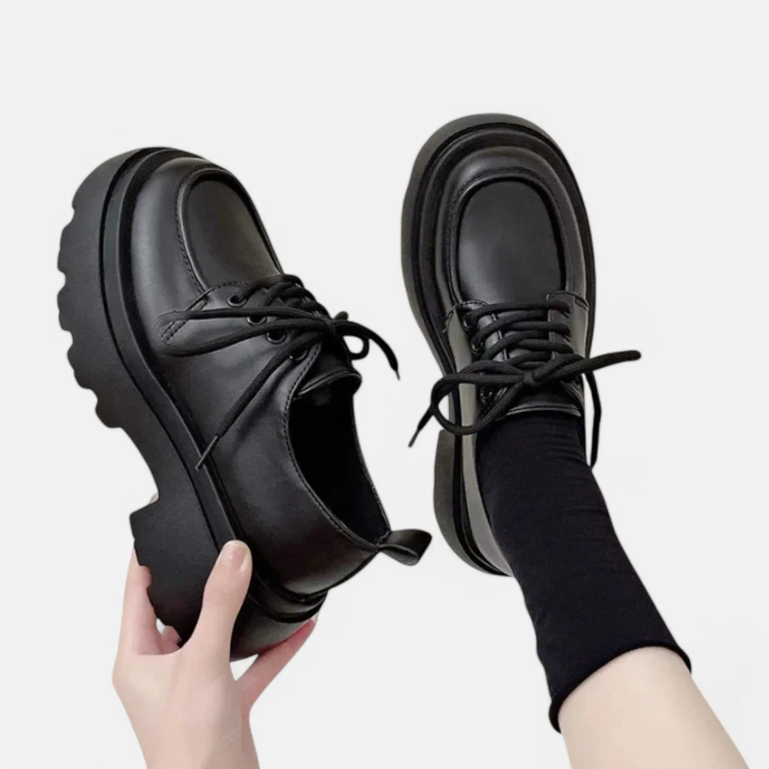 Monacogents | Black Platform Flats Loafers
