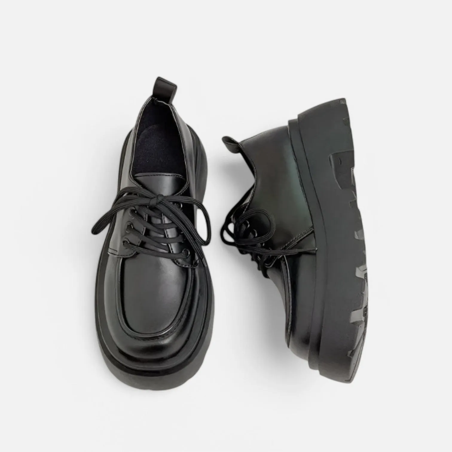 Monacogents | Black Platform Flats Loafers