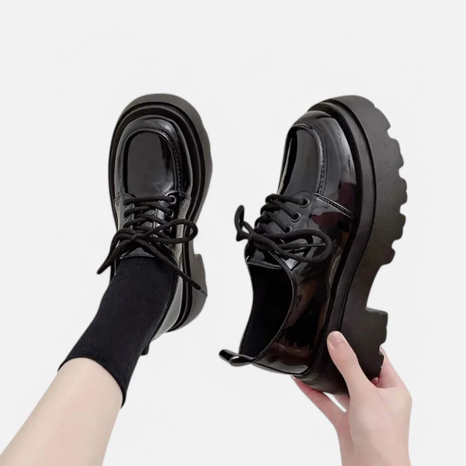 Monacogents | Black Platform Flats Loafers