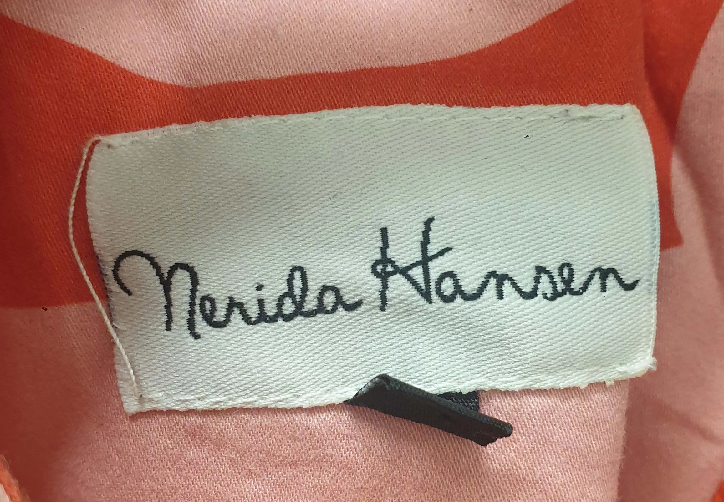 Nerida Hanson 100% cotton red dress with pink print size 12