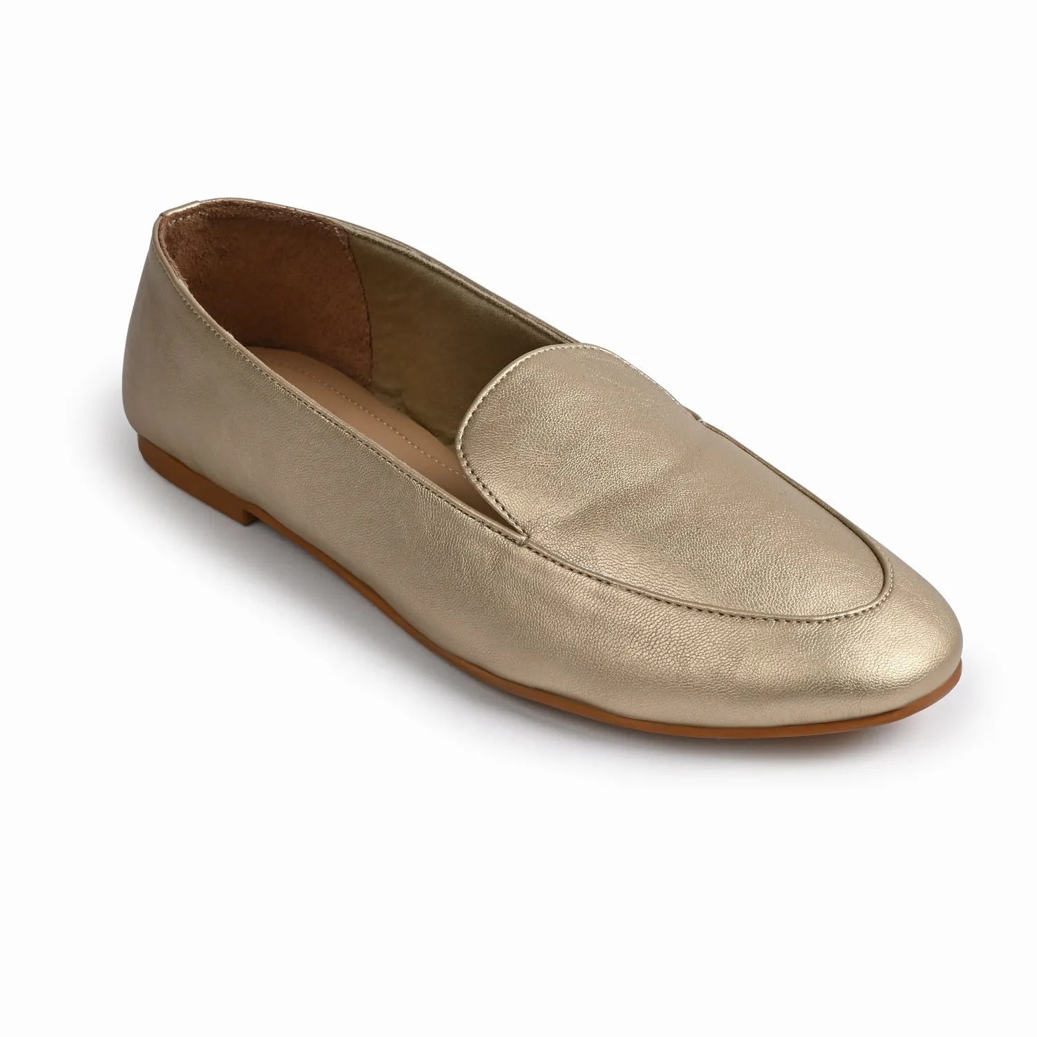 Olivia Gold Loafers For Women