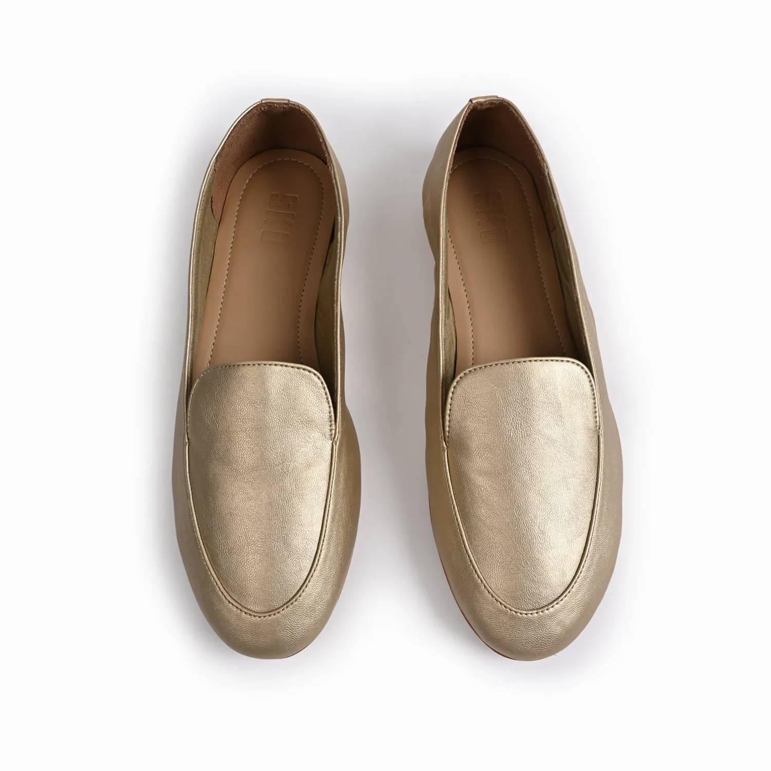 Olivia Gold Loafers For Women