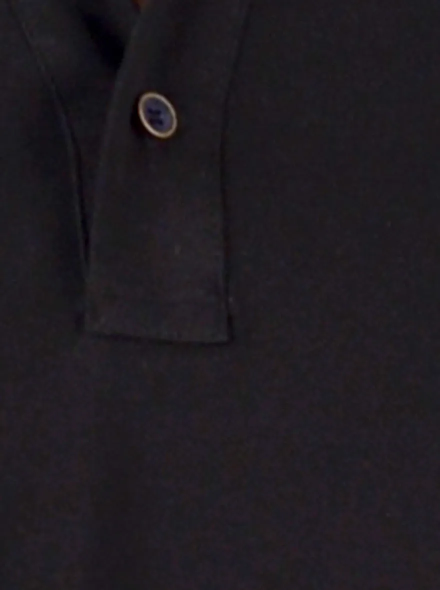 Phantom Black Solid Slim Fit Polo T-shirt | JadeBlue