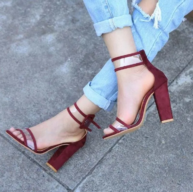 PVC Women Platform Sandals Super High Heels Waterproof Female Transparent Crystal Wedding Shoes