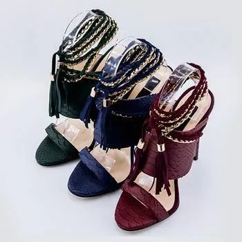 python leather ladies high heel fashion sexy luxury women sandal