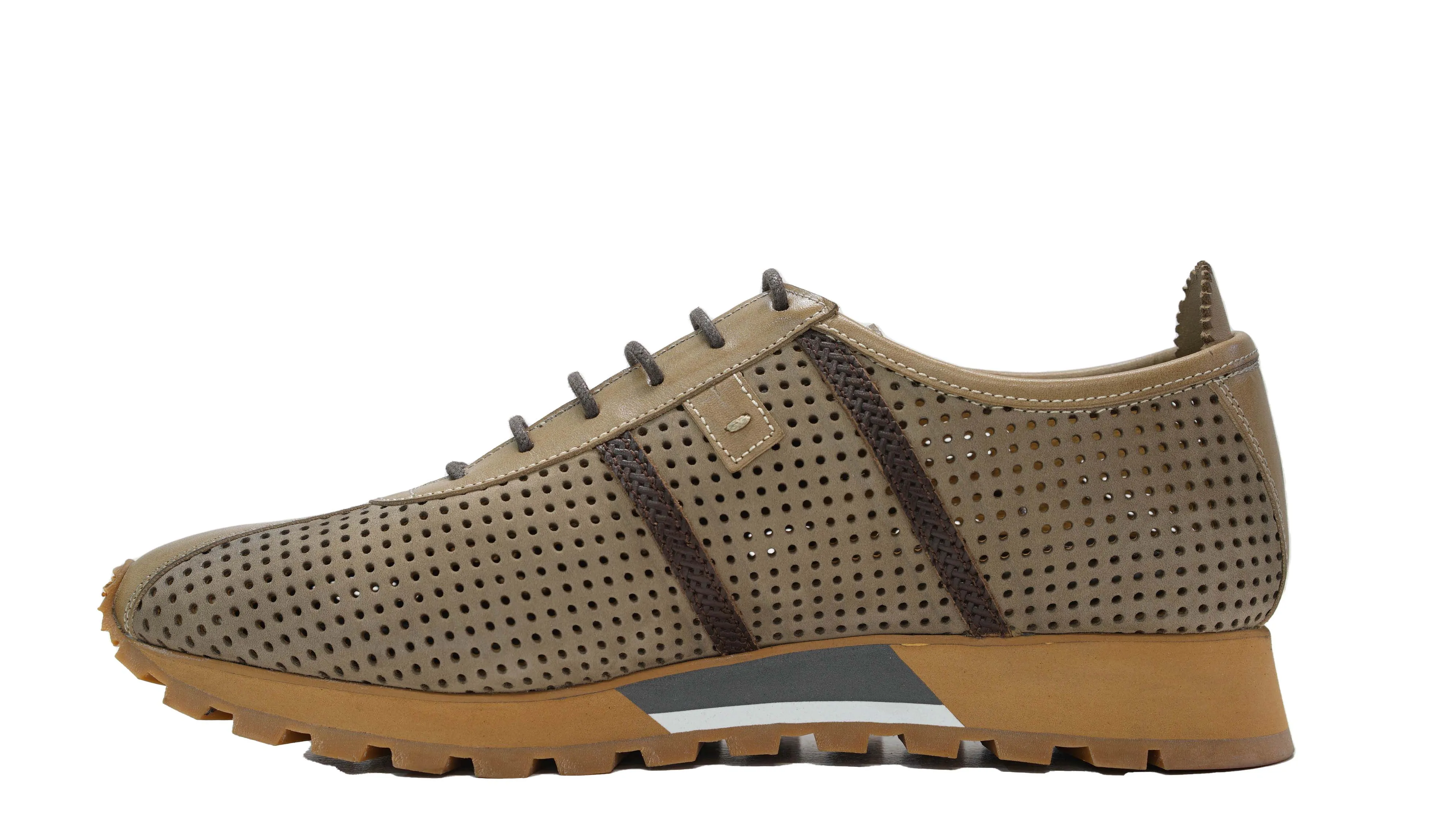 Roberto Serpentini Men's Taupe Leather Sneaker 58327