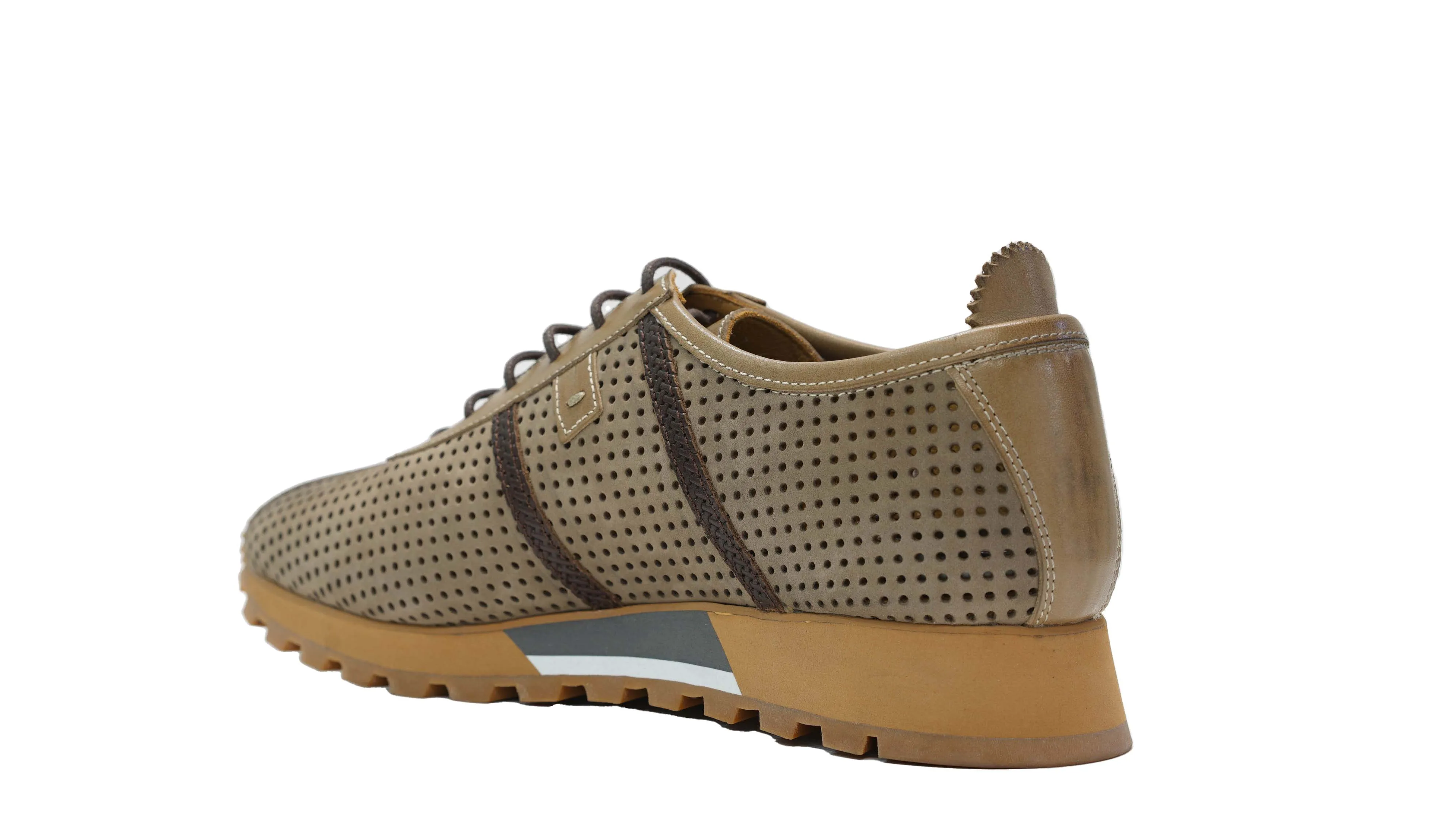 Roberto Serpentini Men's Taupe Leather Sneaker 58327