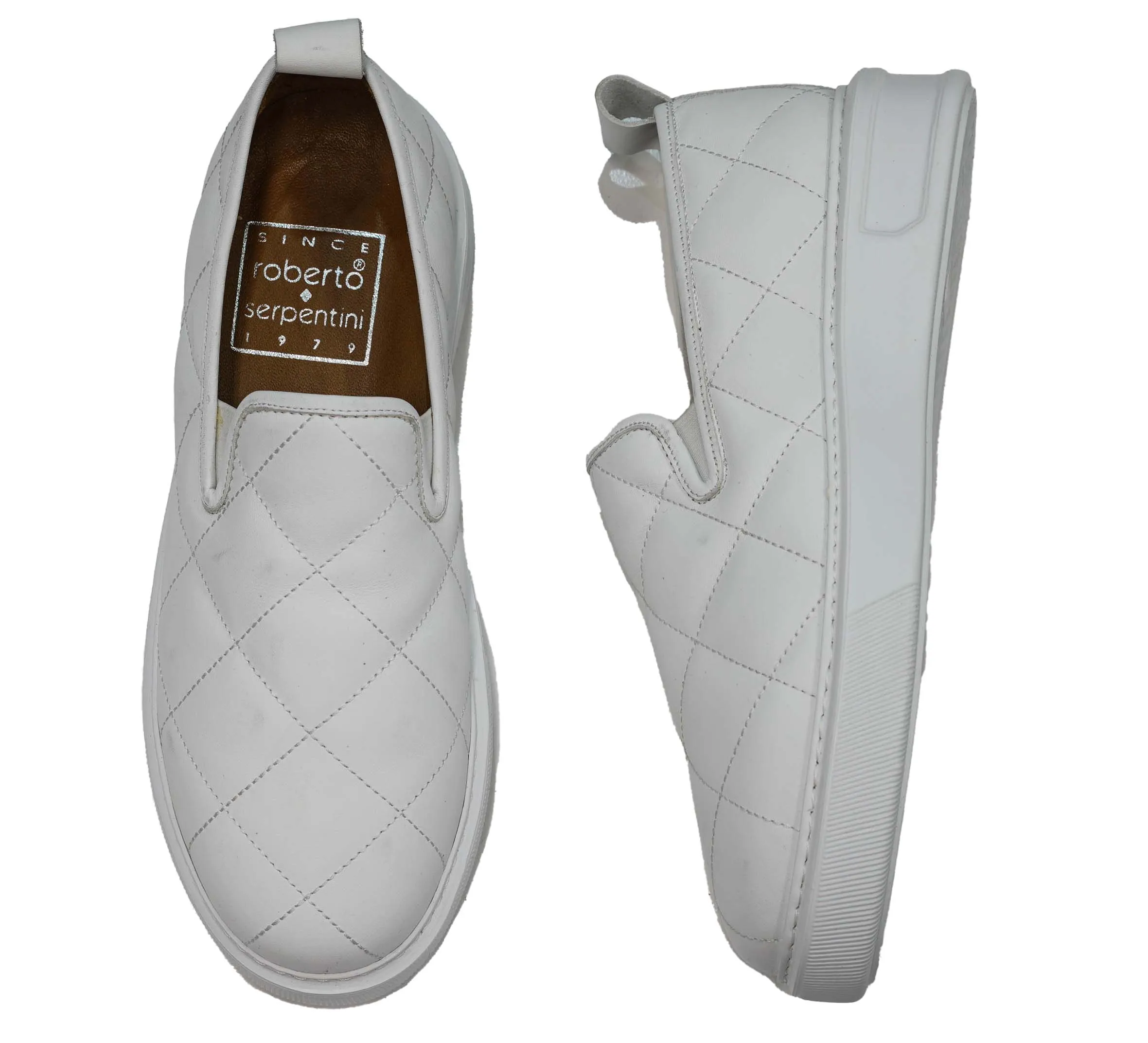 Roberto Serpentini Men's White Slip On Shoe MC3276