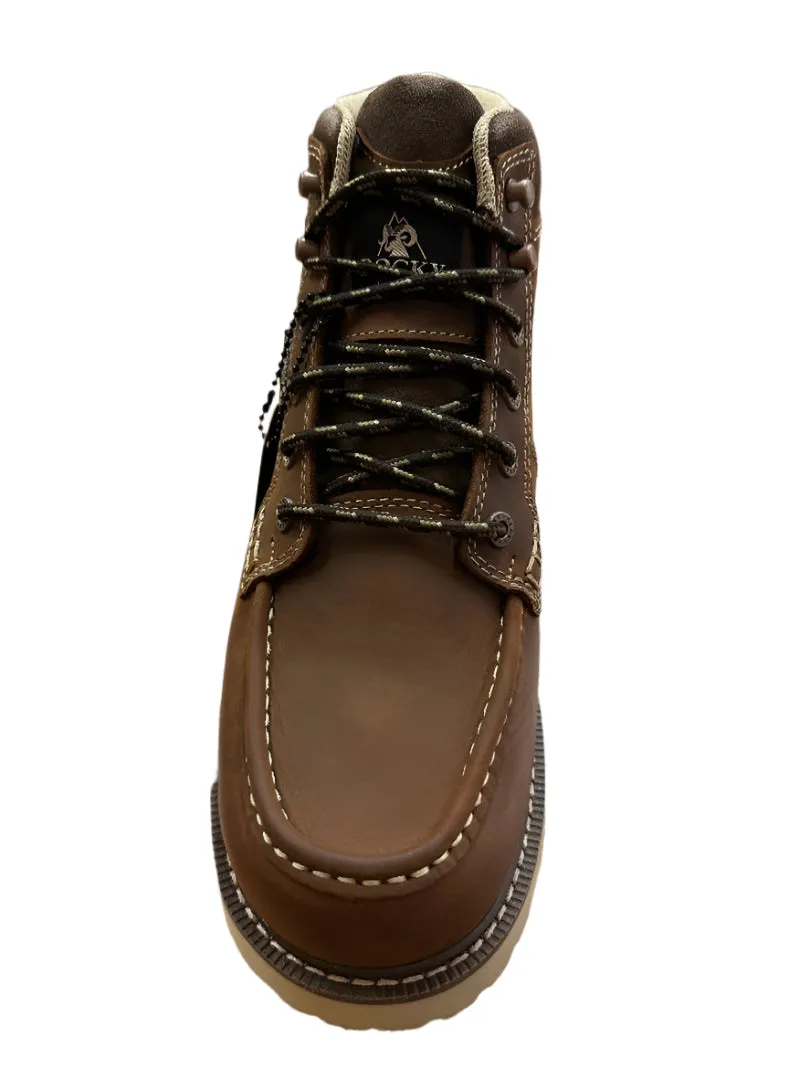 Rocky Brands Men's Soft Mocc Toe Lacer Brown Work Boots
