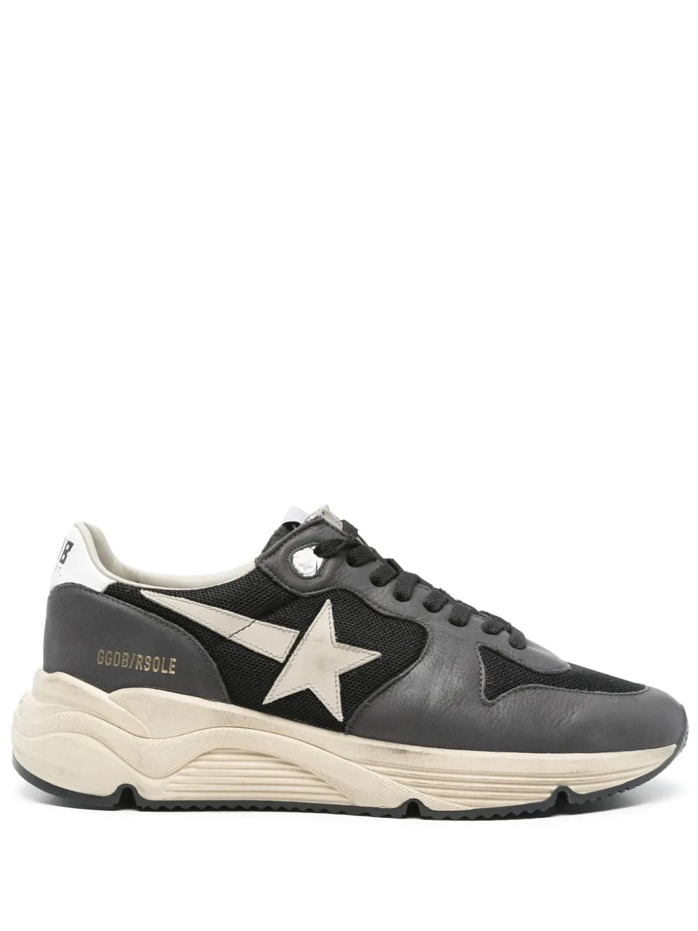 Running sole leather sneakers