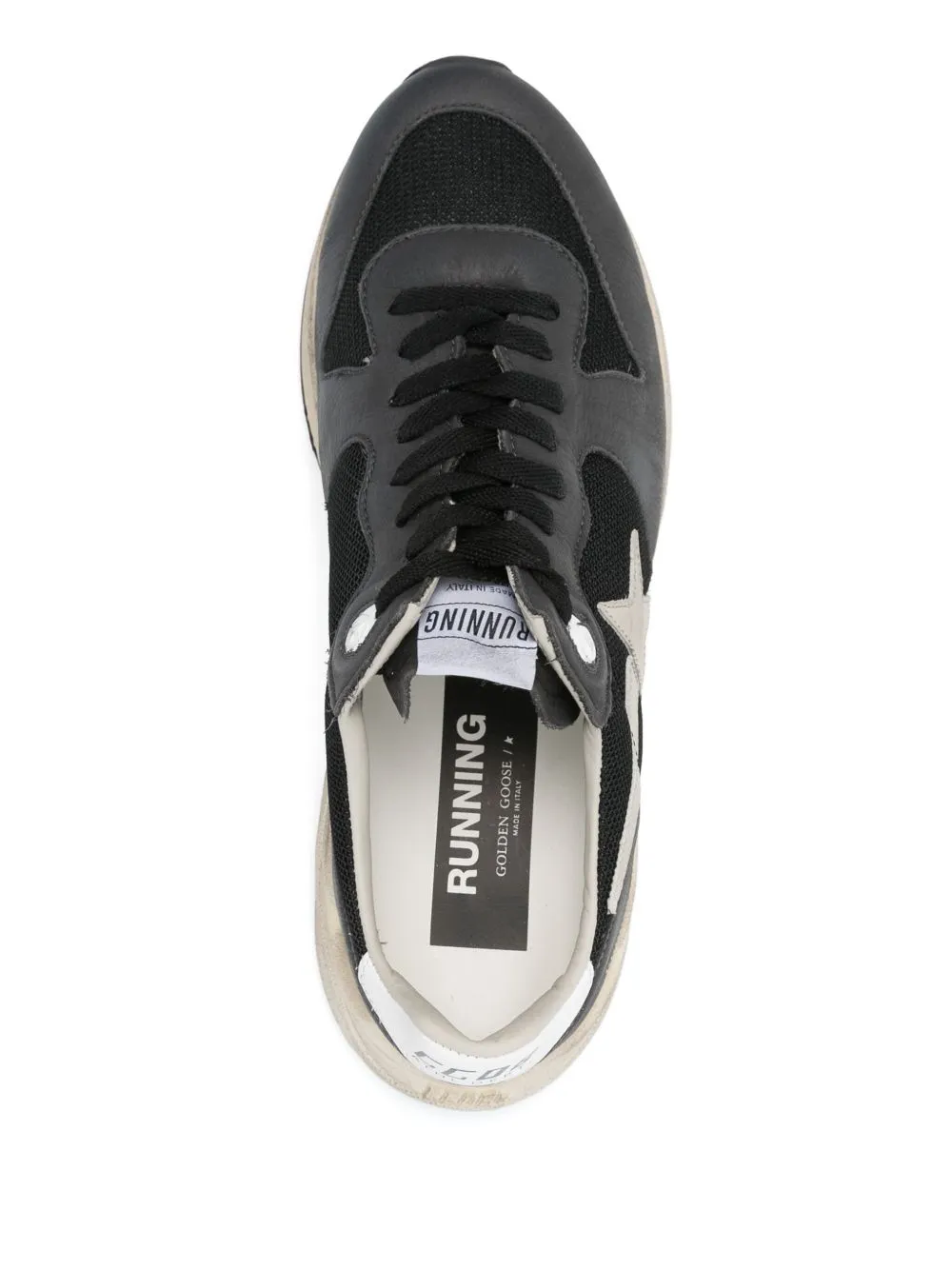 Running sole leather sneakers