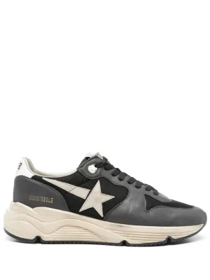 Running sole leather sneakers