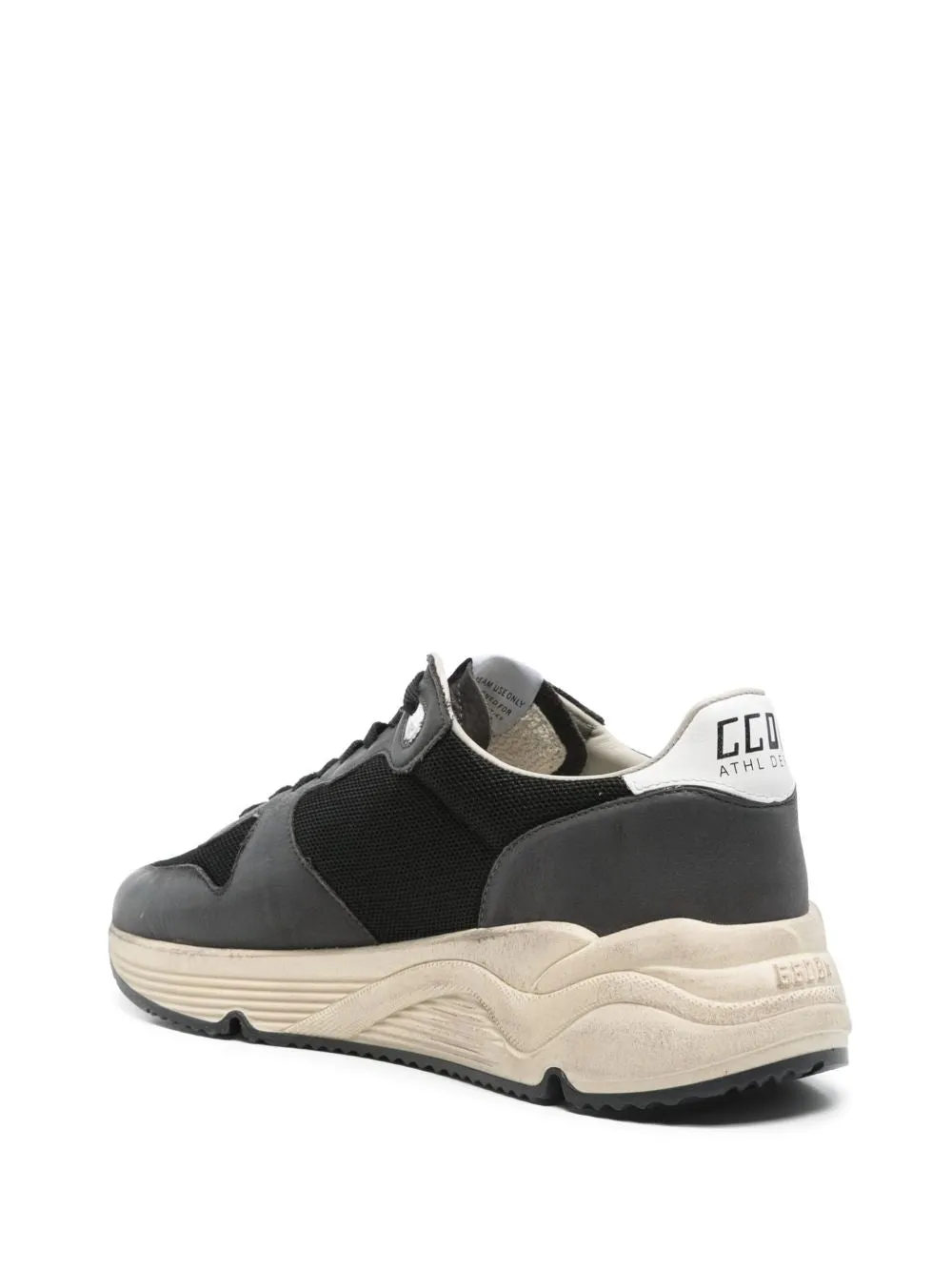 Running sole leather sneakers