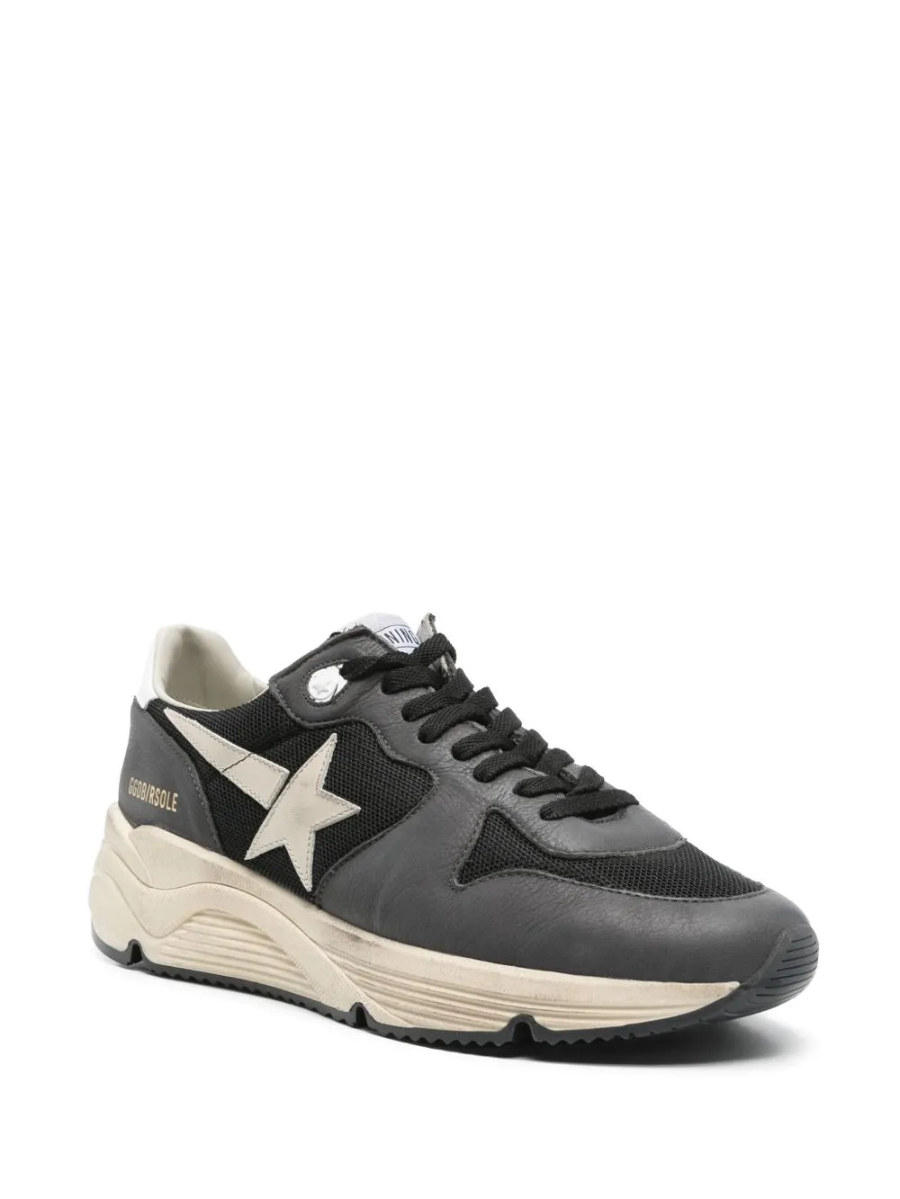 Running sole leather sneakers