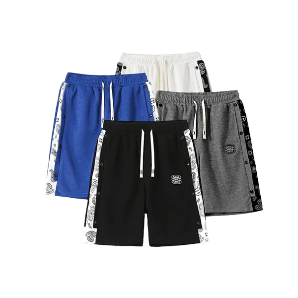 Side cashew flower drawstring shorts-D101 | Inspanda