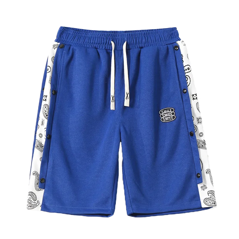 Side cashew flower drawstring shorts-D101 | Inspanda