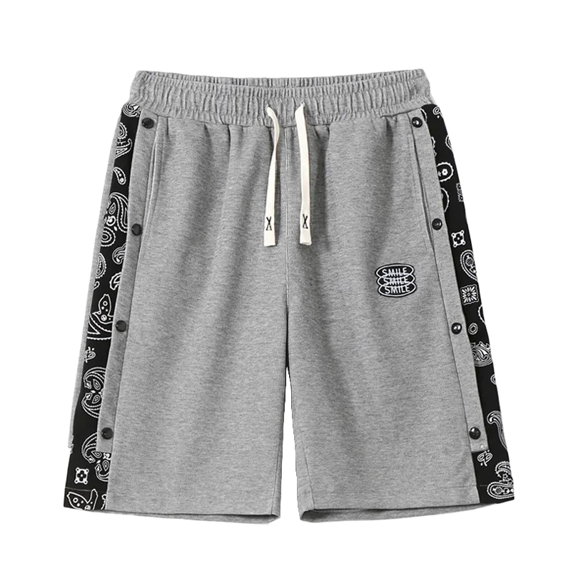 Side cashew flower drawstring shorts-D101 | Inspanda