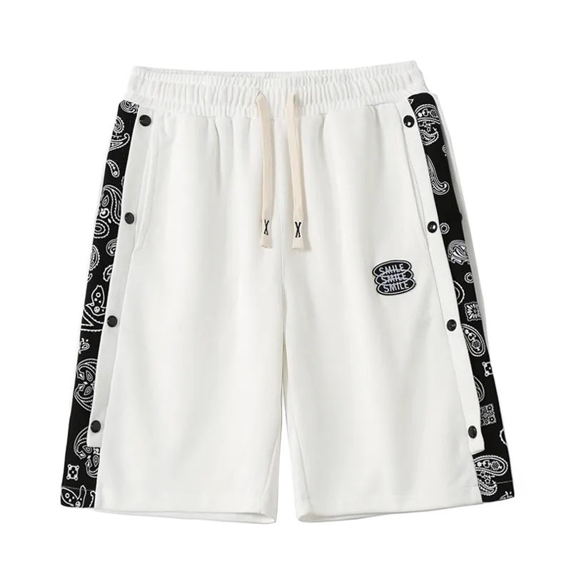 Side cashew flower drawstring shorts-D101 | Inspanda